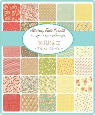 Lot de 42 coupons tissu = Layer Cake Strawberry Fields Revisited Moda