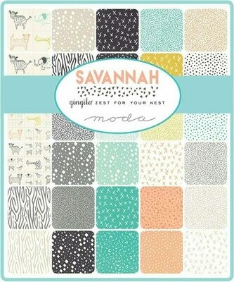 Lot de 42 coupons tissu = Layer Cake Savannah Moda
