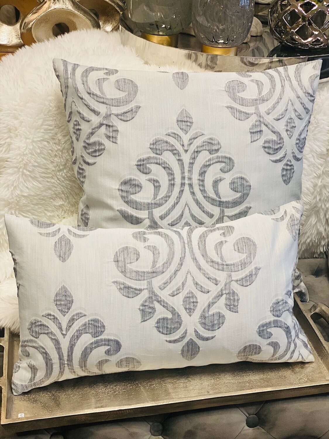 Kissenhülle "Ornament", hellgrau
30x60