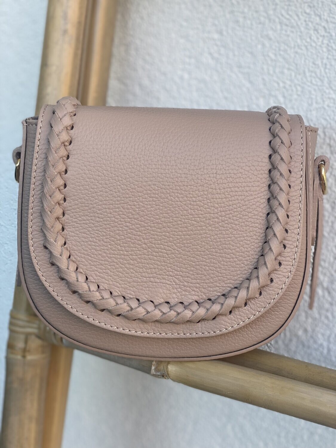 Umhängetasche m. Kordeloptik, puder (altrose)