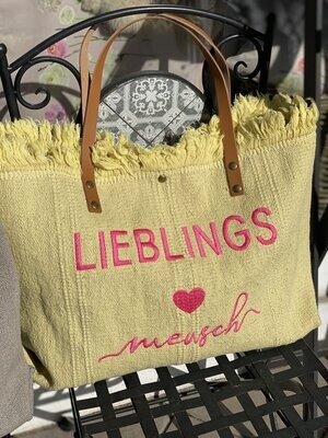 Shopper "Lieblings-Mensch", gelb-pink