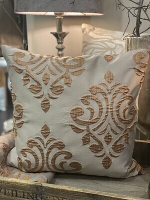 Kissenhülle, "Ornament", taupe-rost 50x50