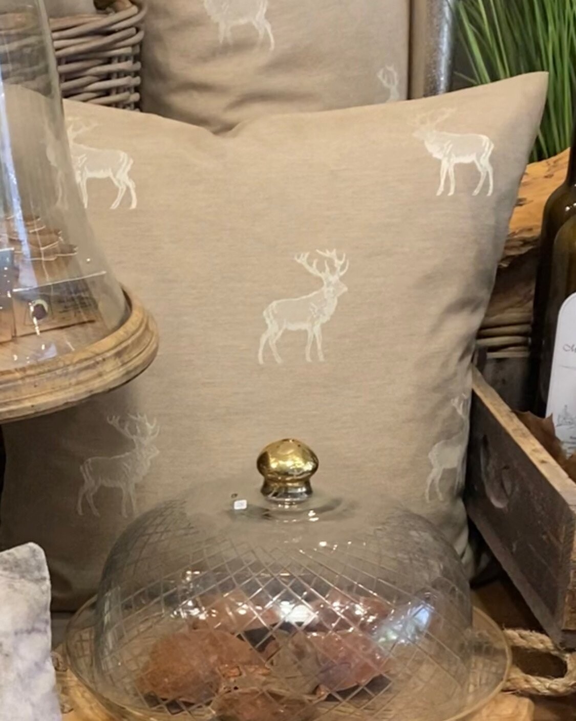 Kissenhülle "Hirsch", creme 40x60 mit Steg