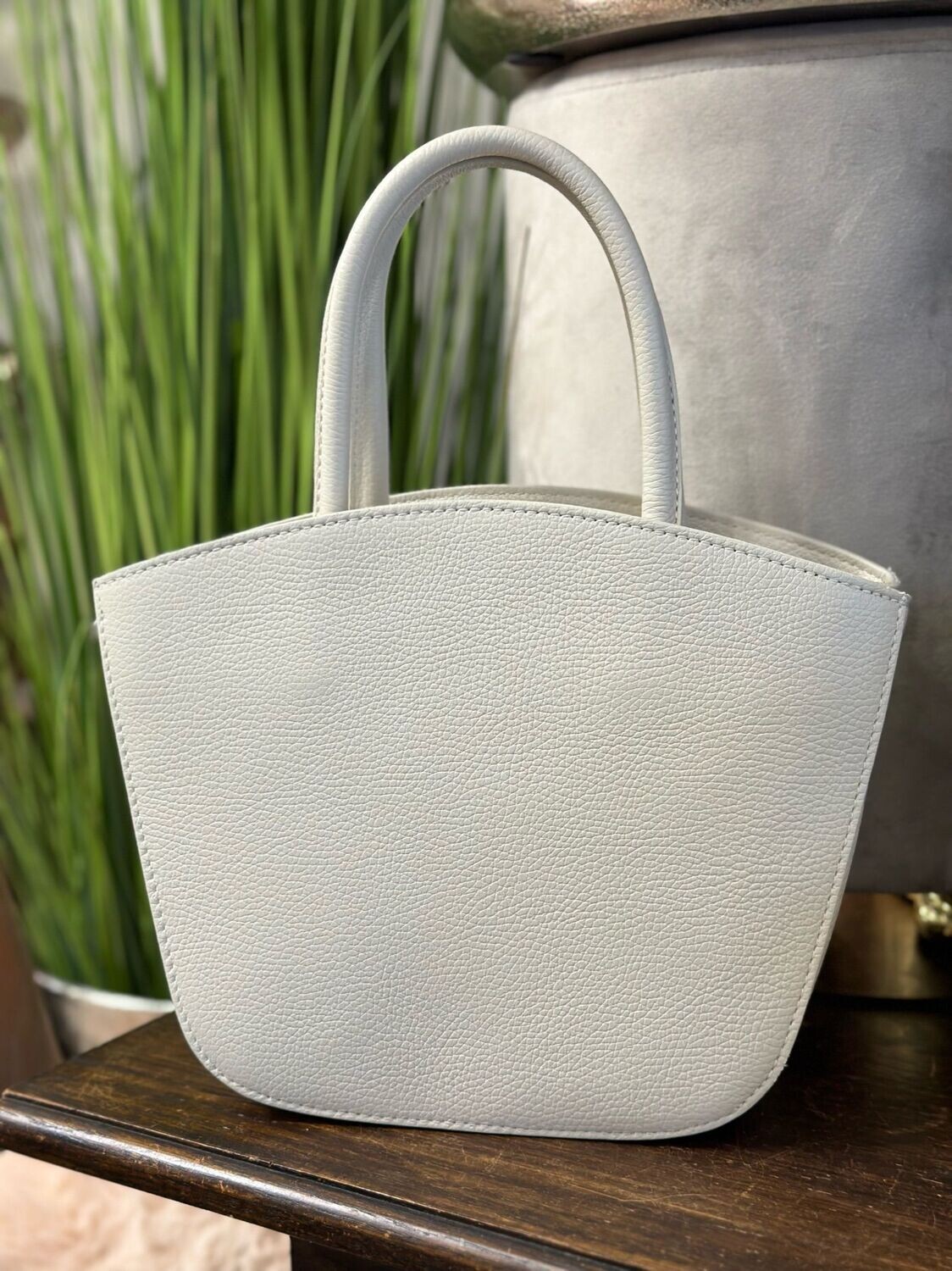 Handtasche schlicht mit Griff, creme Handtasche schlicht mit Griff, creme