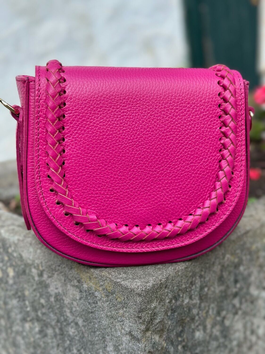 Umhängetasche m. Kordeloptik, pink