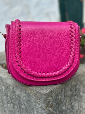 Umhängetasche m. Kordeloptik, pink