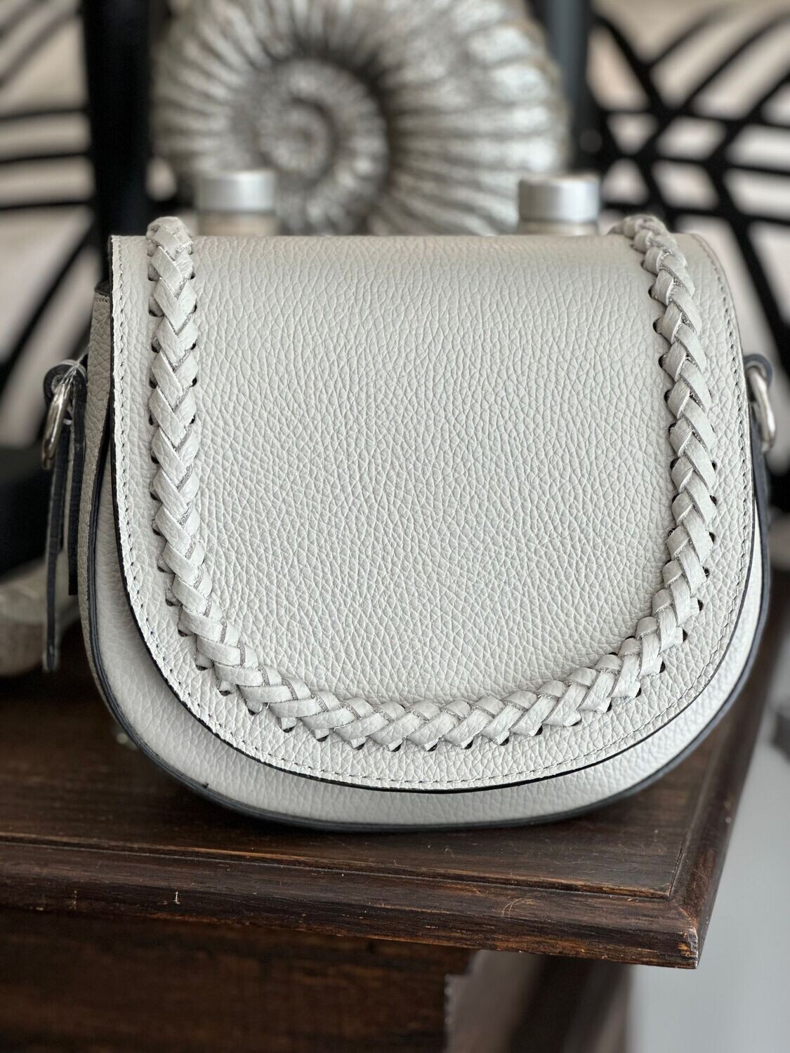 Umhängetasche m. Kordeloptik,
hellgrau