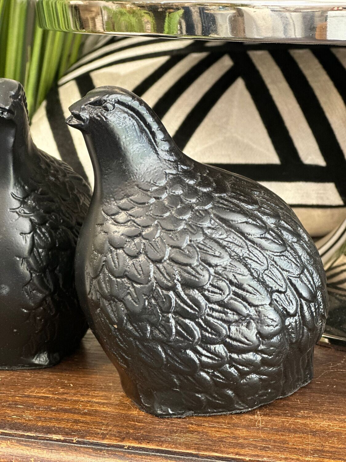 Wachtel, schwarz 14cm