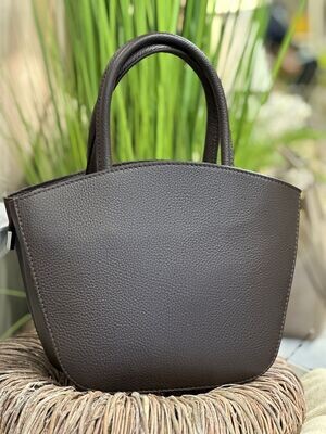 Handtasche schlicht mit Griff, dunkelbraun