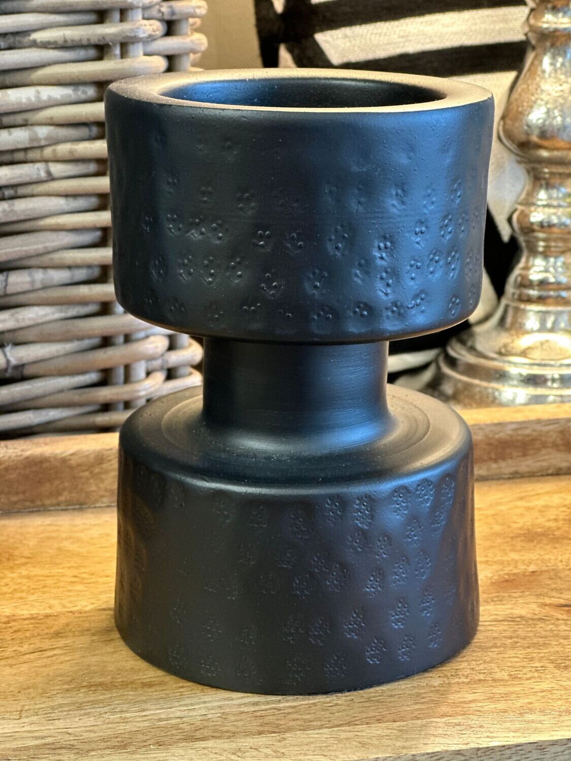 Kerzenleuchter f. Stumpenkerze, schwarz, klein Kerzenleuchter f. Stumpenkerze, schwarz, klein