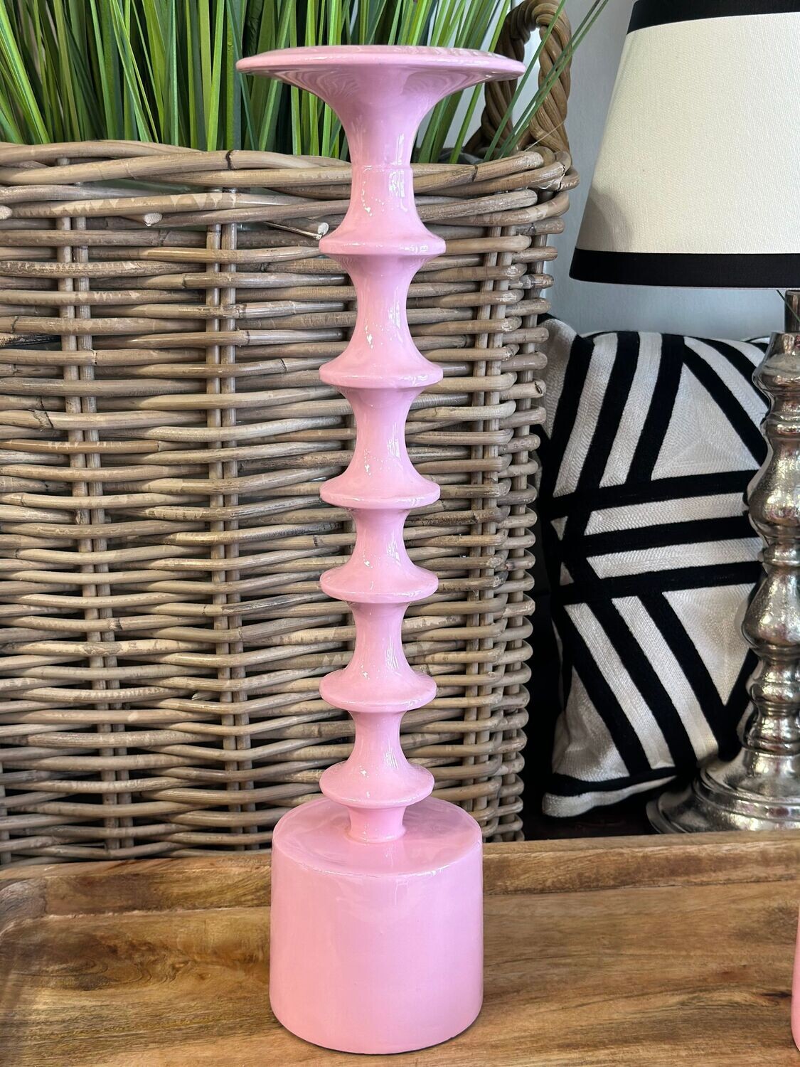 Kerzenleuchter, Metall emalliert , rosa
groß