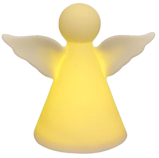 Porzellan Engel, matt weiß, mit Licht, mittel 11,9x10,1x13cm