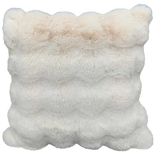 Kissen, Fellimitat, wollweiß, 45x45