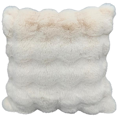 Kissen, Fellimitat, wollweiß, 45x45