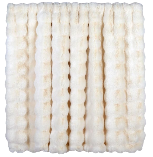 Kuscheldecke, Fellimitat, wollweiß