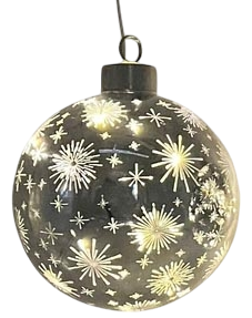LED Glas-Kugelhänger, silber, klein LED Glas-Kugelhänger, silber, klein