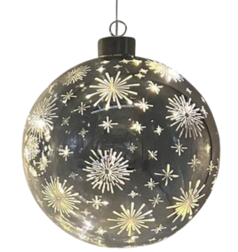 LED-Glas-Kugelhänger, silber, groß