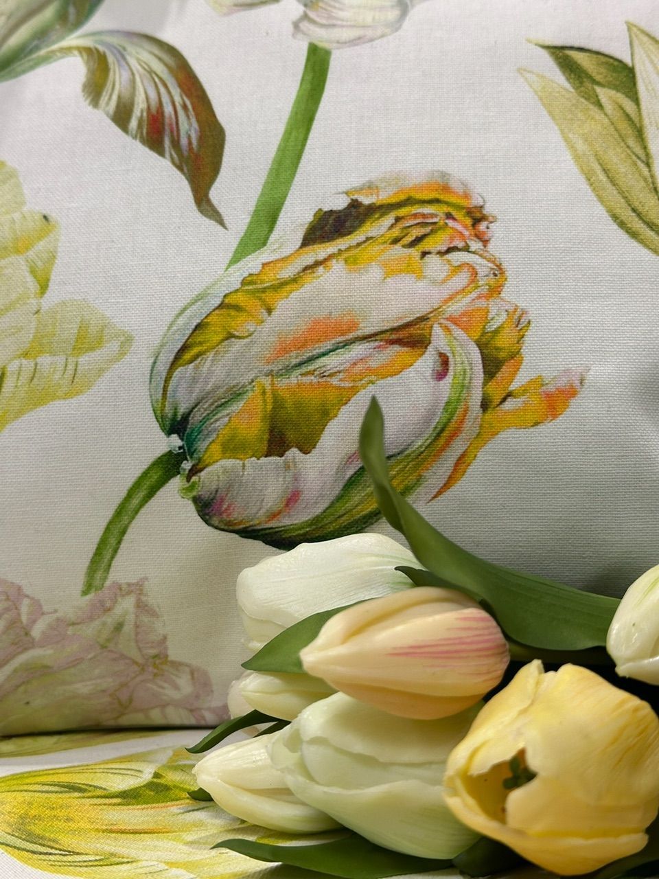 Tischläufer 'Tulpe', gelb-grün, 140x40