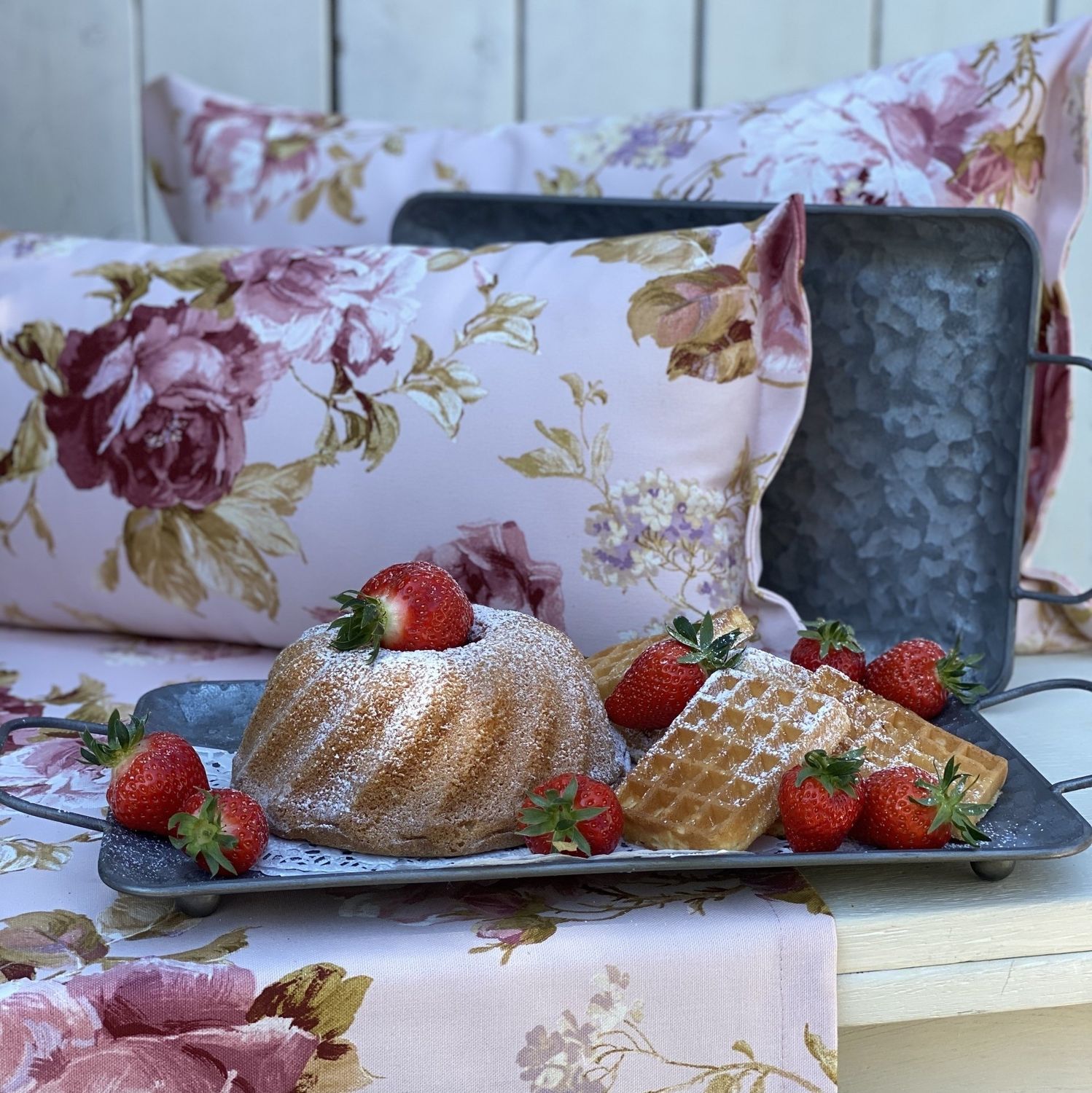 Kissenhülle "Rose Rosa" 30x50, mit Kante