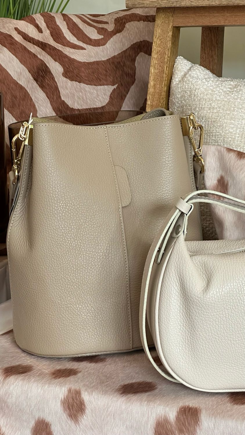 Lederhandtasche ‚Box‘, milchkaffee Lederhandtasche ‚Box‘, milchkaffee