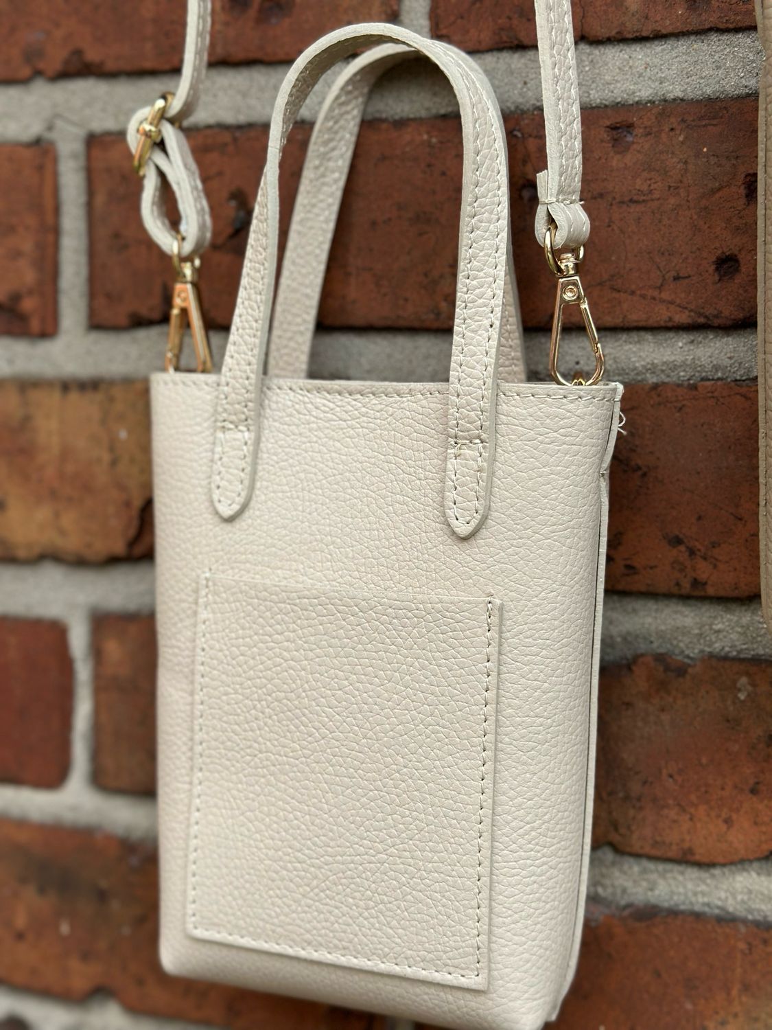 Kleine Handytasche m. Griffen, creme Kleine Handytasche m. Griffen, creme