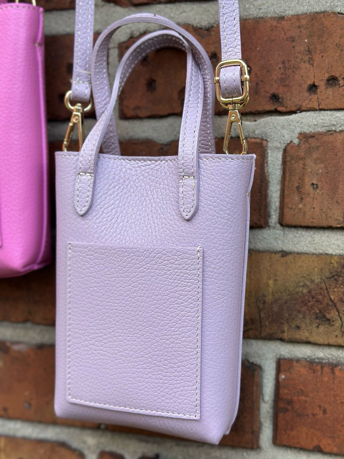 Kleine Handytasche m. Griffen, flieder