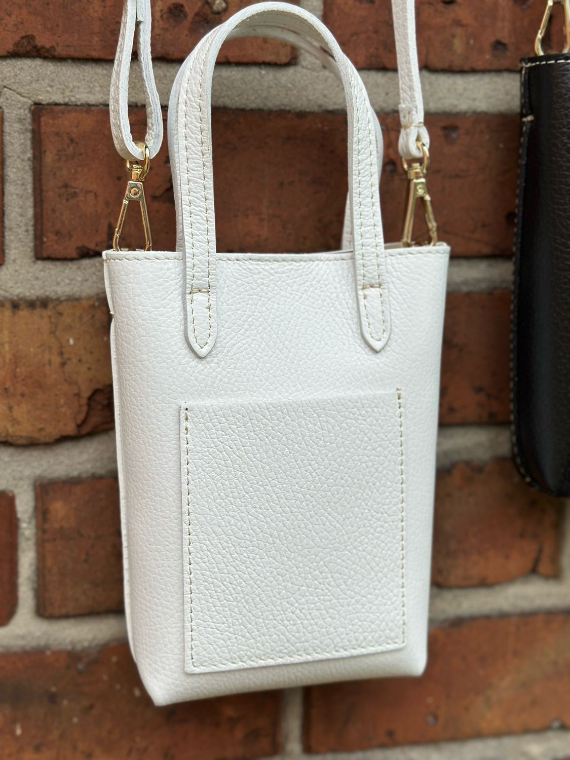 Kleine Handytasche m. Griffen, weiß