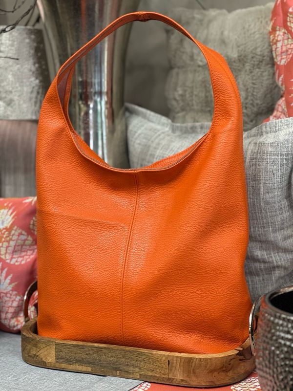Shopper ‚Emma‘ aus Leder, orange