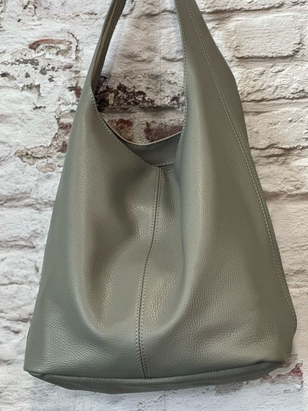 Shopper ‚Emma‘ aus Leder, dunkelgrau