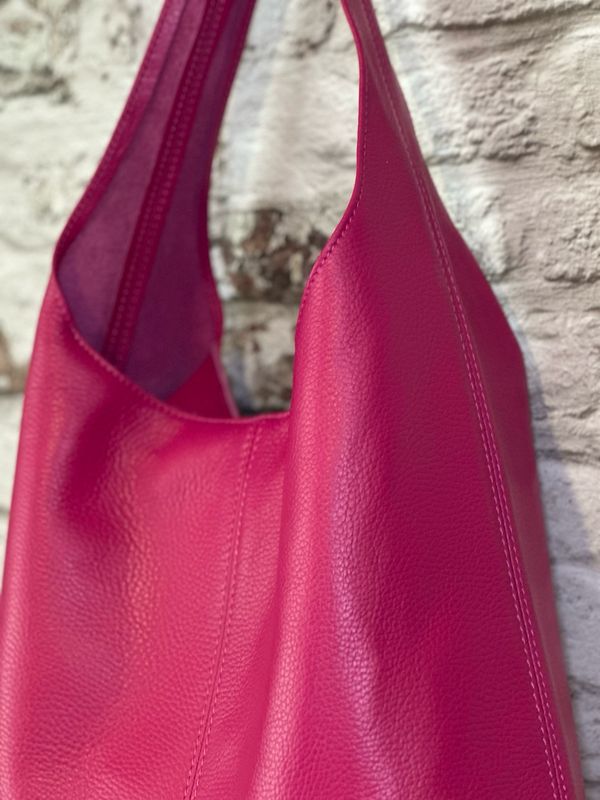Shopper ‚Emma‘ aus Leder, pink