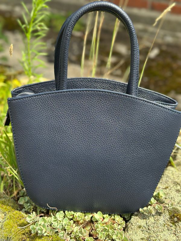 Handtasche schlicht mit Griffen, dunkelblau
