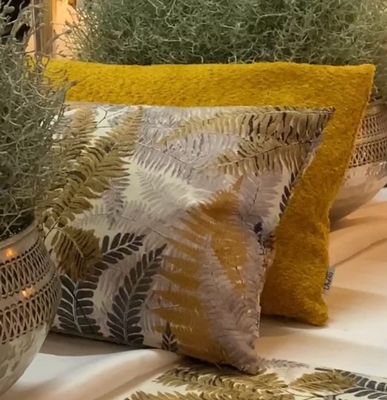 Kissenhülle Farn, curry 40x60