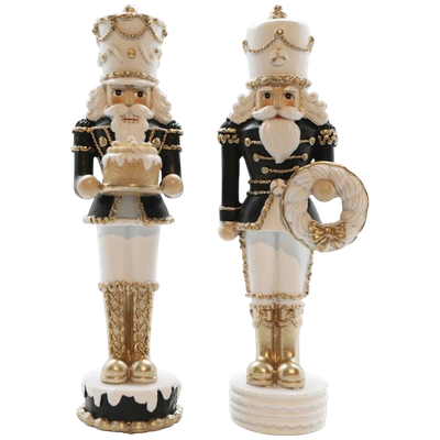 Weihnachts-Soldat 2er Paar, schwarz-weiß