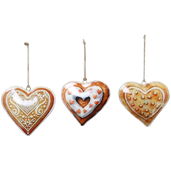 3er Satz Herzhänger, 'Ginger', sortiert