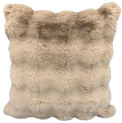 Kissen, Fellimitat, creme/caramell, 45x45 Kissen, Fellimitat, creme/caramell, 45x45