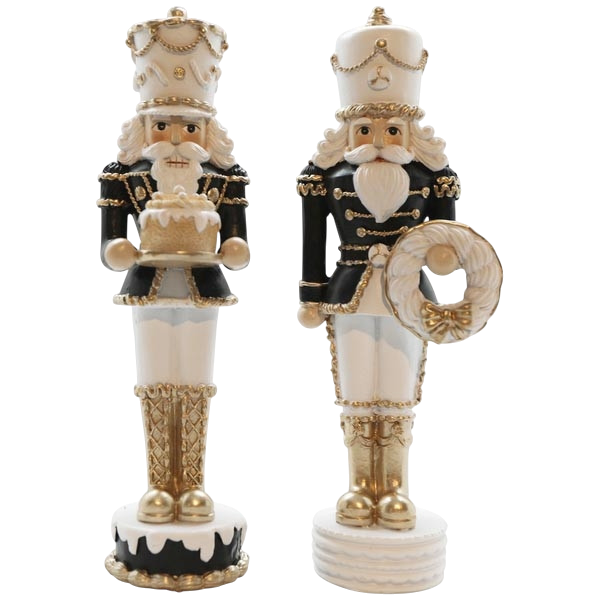 Weihnachts-Soldat 2er Paar, schwarz-weiß