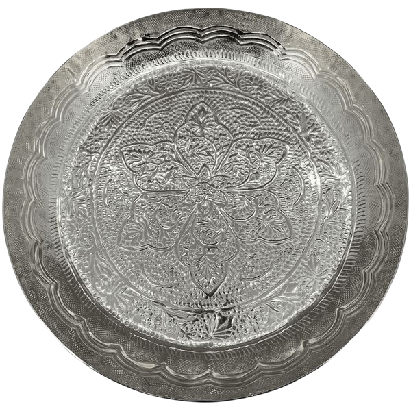 Teller groß m. Kante, silber 41x41x6cm
