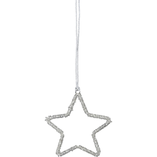 Stern Anhänger, Glasperlen, silber, klein Stern Anhänger, Glasperlen, silber, klein