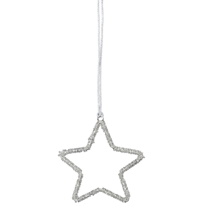 Stern Anhänger, Glasperlen, silber, klein Stern Anhänger, Glasperlen, silber, klein