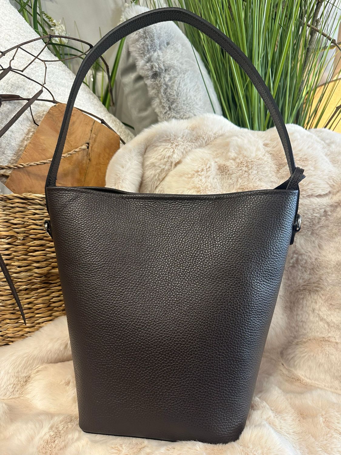 Schultertasche,viereckigen Boden Cognac Schultertasche,viereckigen Boden Cognac