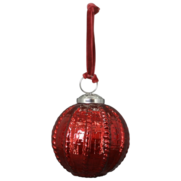 Glas Kugelanhänger, rot, 8cm Glas Kugelanhänger, rot, 8cm