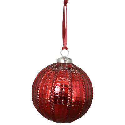 Glas Kugelanhänger, rot, 12cm Glas Kugelanhänger, rot, 12cm