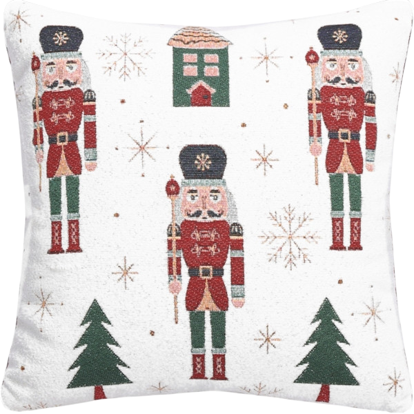 Kissen 45x45, mit Nussknacker, rot/grün Kissen 45x45, mit Nussknacker, rot/grün