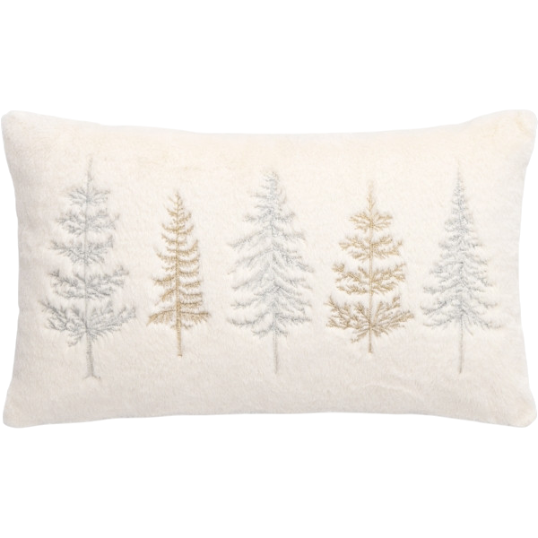 'Fell-Kissen' 30x50, mit Tannen, Creme 'Fell-Kissen' 30x50, mit Tannen, Creme