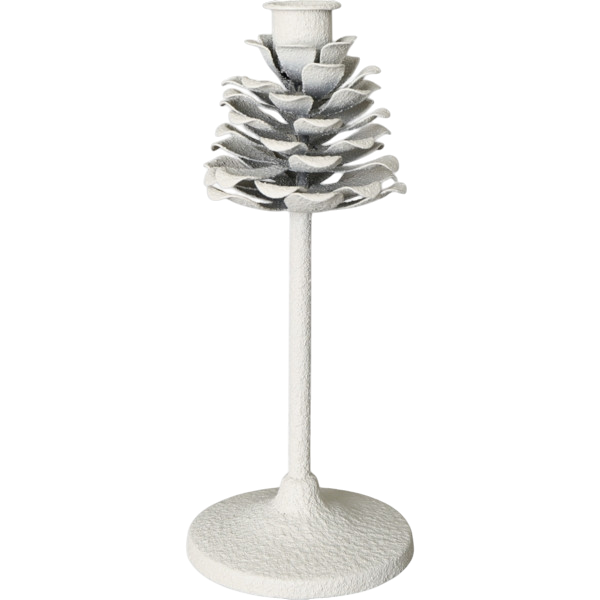 Kerzenhalter 'Zapfen', Creme-Weiß, 23cm Kerzenhalter 'Zapfen', Creme-Weiß, 23cm