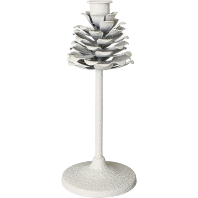 Kerzenhalter 'Zapfen', Creme-Weiß, 23cm Kerzenhalter 'Zapfen', Creme-Weiß, 23cm