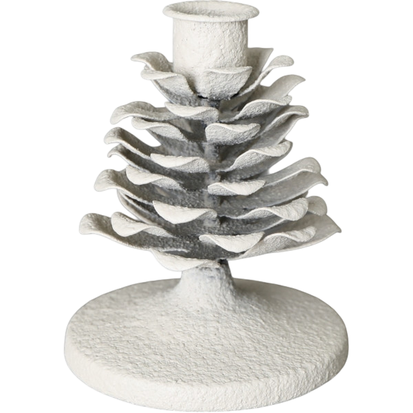 Kerzenhalter 'Zapfen', Creme-Weiß, 12cm Kerzenhalter 'Zapfen', Creme-Weiß, 12cm