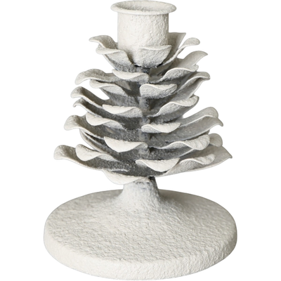 Kerzenhalter 'Zapfen', Creme-Weiß, 12cm Kerzenhalter 'Zapfen', Creme-Weiß, 12cm