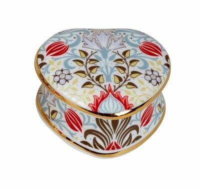 William Morris - Persian Design - Fine Bone China - Heart Trinket Box