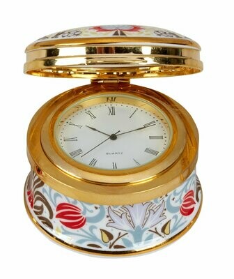William Morris- Persian Design - Hinged Clock Box Fine Bone China